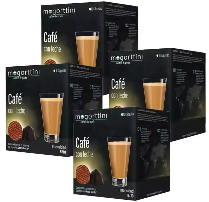 Pack 4x16 cápsulas Cafe con leche Mogorttini Pack 4x16 cápsulas Cafe con leche Mogorttini