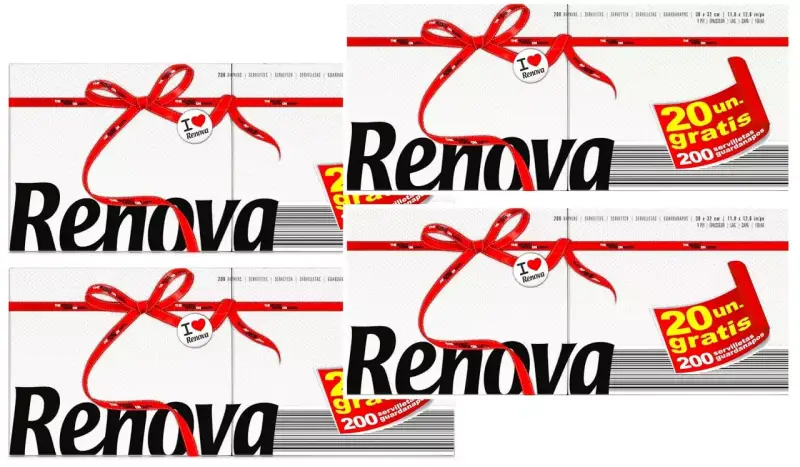 Pack 4x200 servilletas Renova Pack 4x200 servilletas Renova