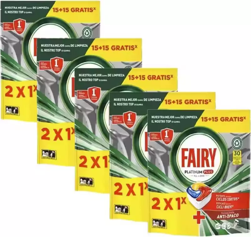150 Cápsulas Fairy Platinum Plus Todo en 1 limón 150 Cápsulas Fairy Platinum Plus Todo en 1 limón
