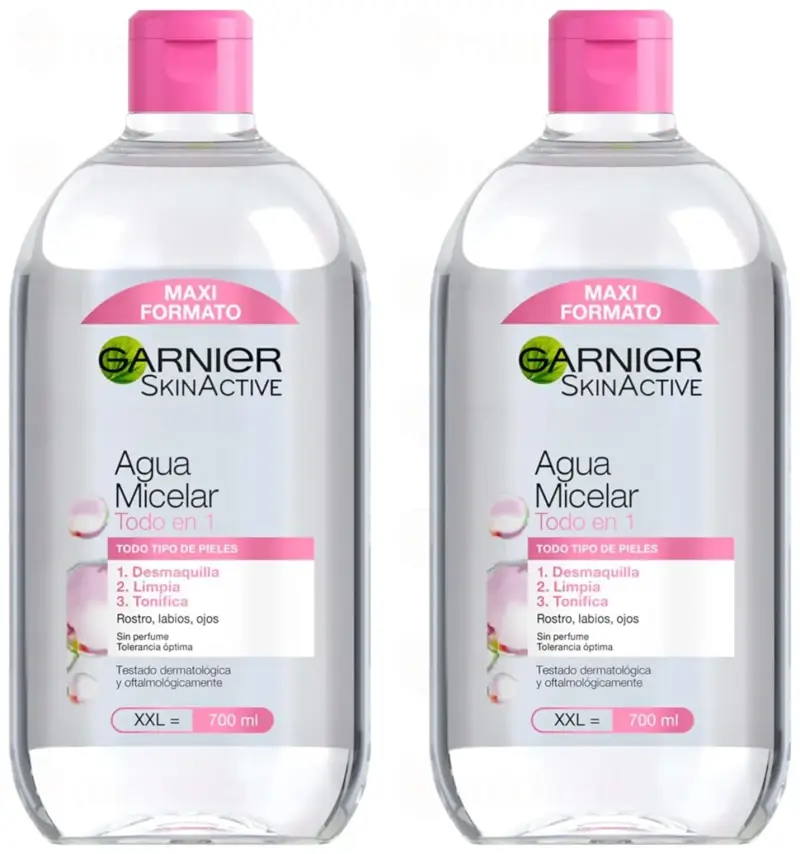 2x700ml Agua micelar Garnier Skin Active todo en uno 2x700ml Agua micelar Garnier Skin Active todo en uno
