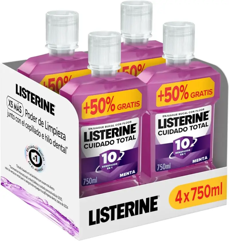 4x 750ml Listerine Cuidado Total 4x 750ml Listerine Cuidado Total
