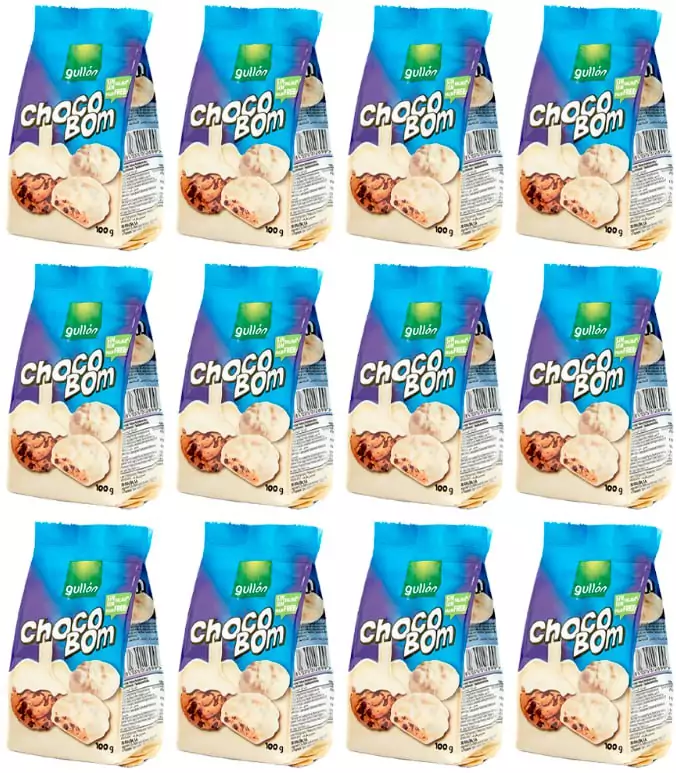 Pack 12 Bolsas Gullón ChocoBom Chocolate blanco Pack 12 Bolsas Gullón ChocoBom Chocolate blanco