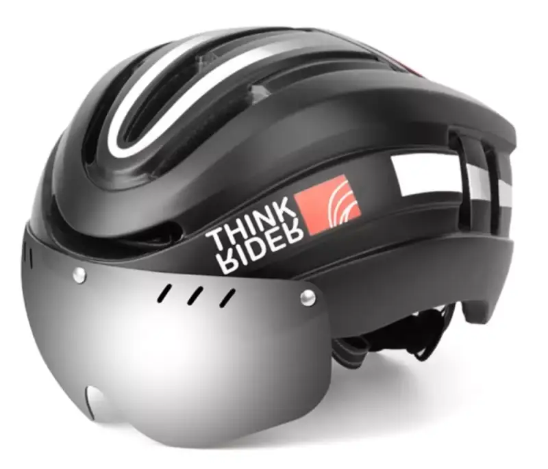 Casco con visera y luz trasera ThinkRider white Casco con visera y luz trasera ThinkRider white