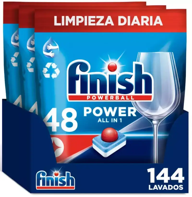 144 Pastillas de lavavajillas Finish Powerball All in 1 144 Pastillas de lavavajillas Finish Powerball All in 1