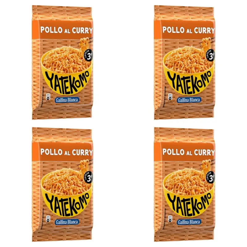 4 Fideos Orientales Pollo Curry Yatekomo 4 Fideos Orientales Pollo Curry Yatekomo