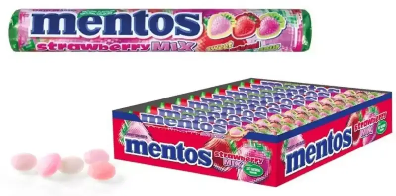 Pack 20 sticks Mentos strawberry mix Pack 20 sticks Mentos strawberry mix