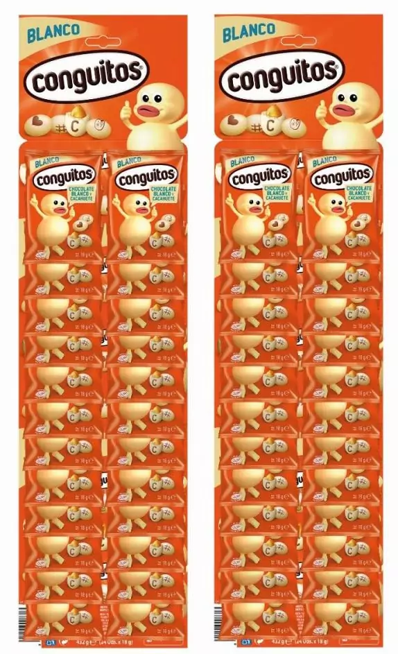 48x 18 gr. Bolsas de Conguitos Blancos 48x 18 gr. Bolsas de Conguitos Blancos