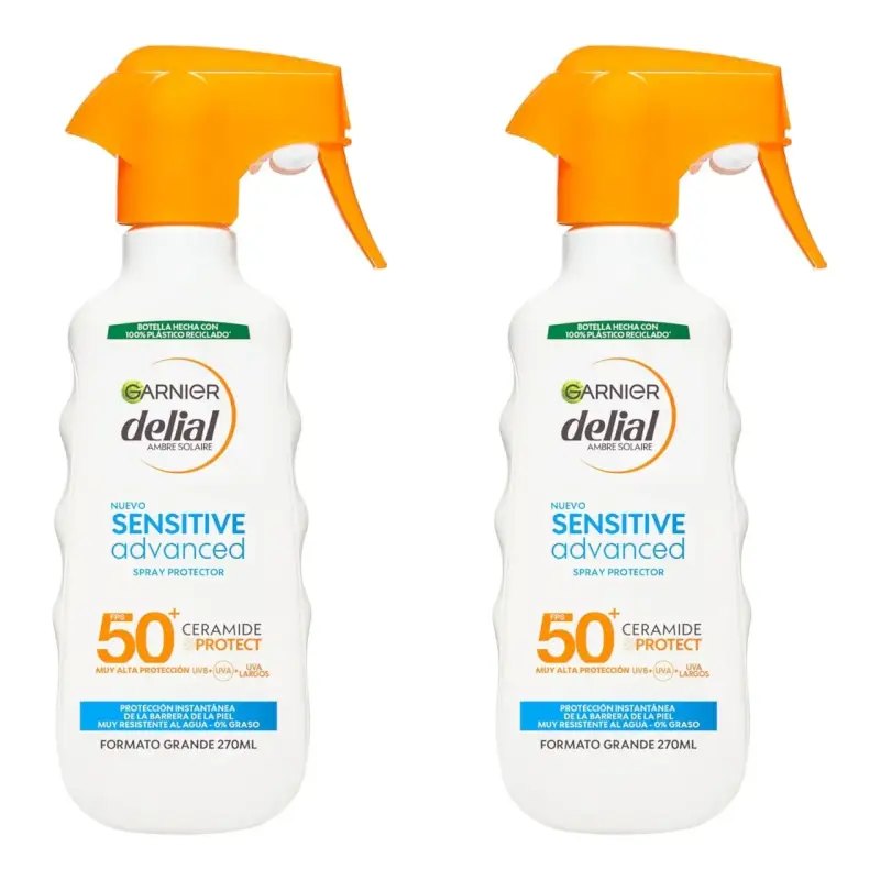 2 botes de Garnier Protector Solar Spray Adultos Delia IP50+ 2 botes de Garnier Protector Solar Spray Adultos Delia IP50+