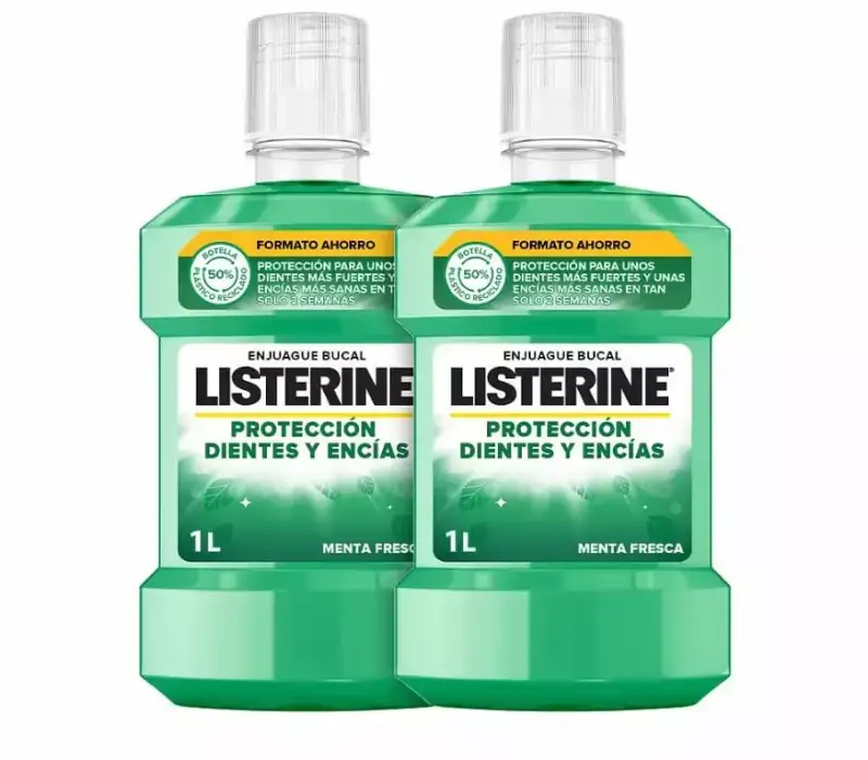 4x 1L Listerine Enjuague bucal protección dientes y encías 4x 1L Listerine Enjuague bucal protección dientes y encías