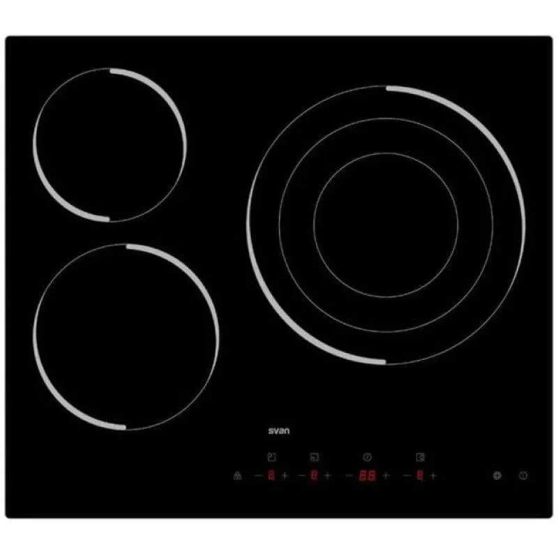 Placa Vitrocerámica 3 Fuegos 6200W Svan Placa Vitrocerámica 3 Fuegos 6200W Svan