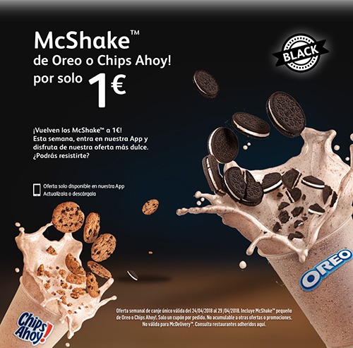 McShake pequeño de Oreo o Chips Ahoy