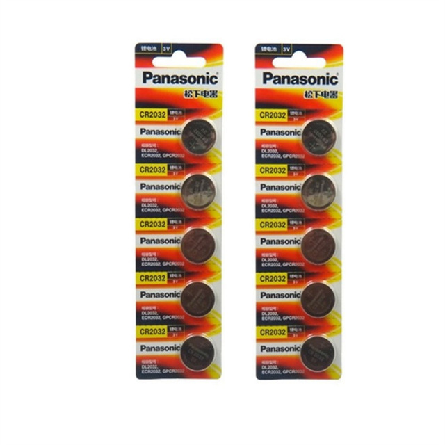 10 unidades pilas de botón Panasonic CR2032 3V