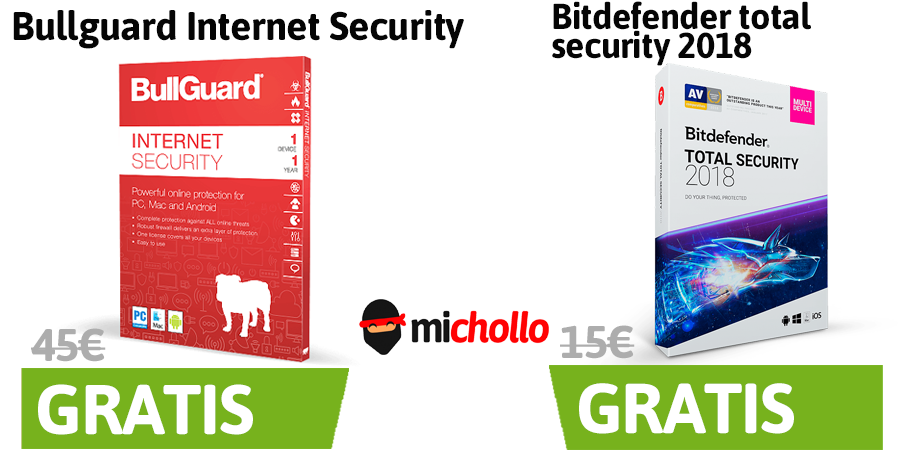 Consigue 6 meses GRATIS Bitdefender total security 2018 y 1 año de BullGuard Internet Security