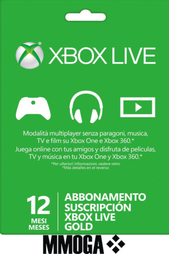 Suscripcion Xbox Live Gold de 12 meses