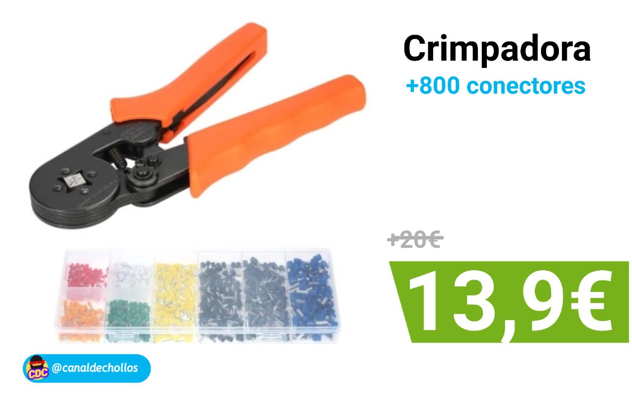 Crimpadora + 800 conectores a precio mínimo