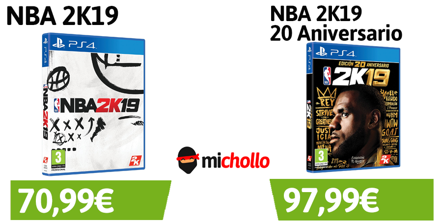 Precompra NBA 2K19 [PC, Xbox One, PS4 y Nintendo Switch] y NBA 2K19 Edición 20 Aniversario [Xbox One y PS4]