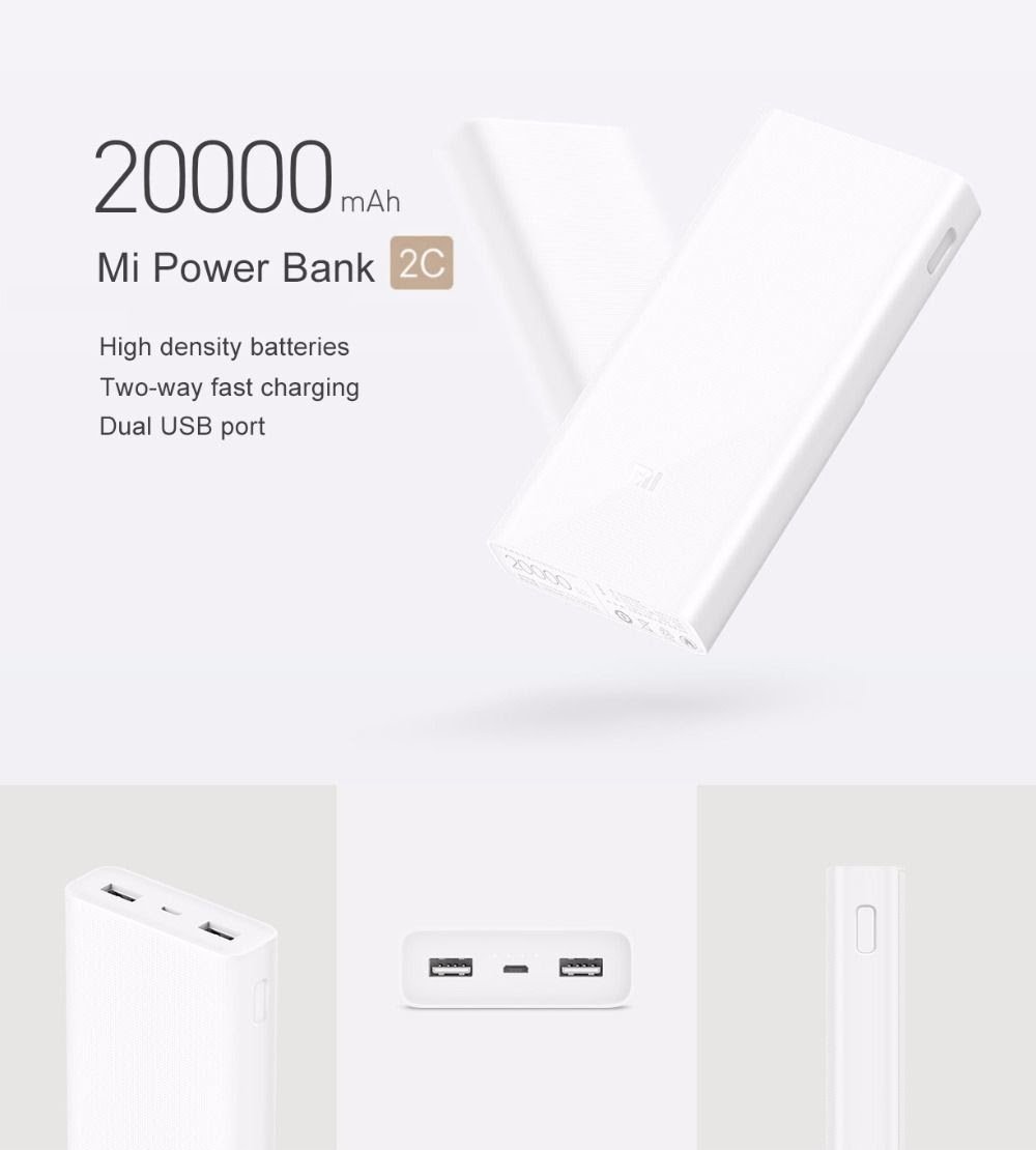 Batería Xiaomi Mobile Power Bank 2C, 20.000mAh