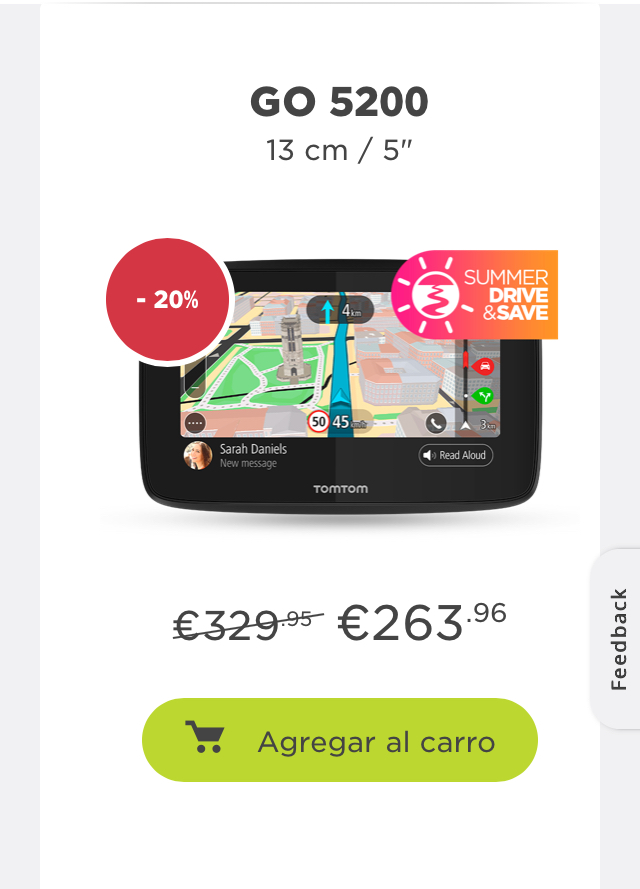 -20% GPS TOMTOM + cheques-regalo para el alquiler de coche y las reservas de hotel valorados en hasta 300 €.
