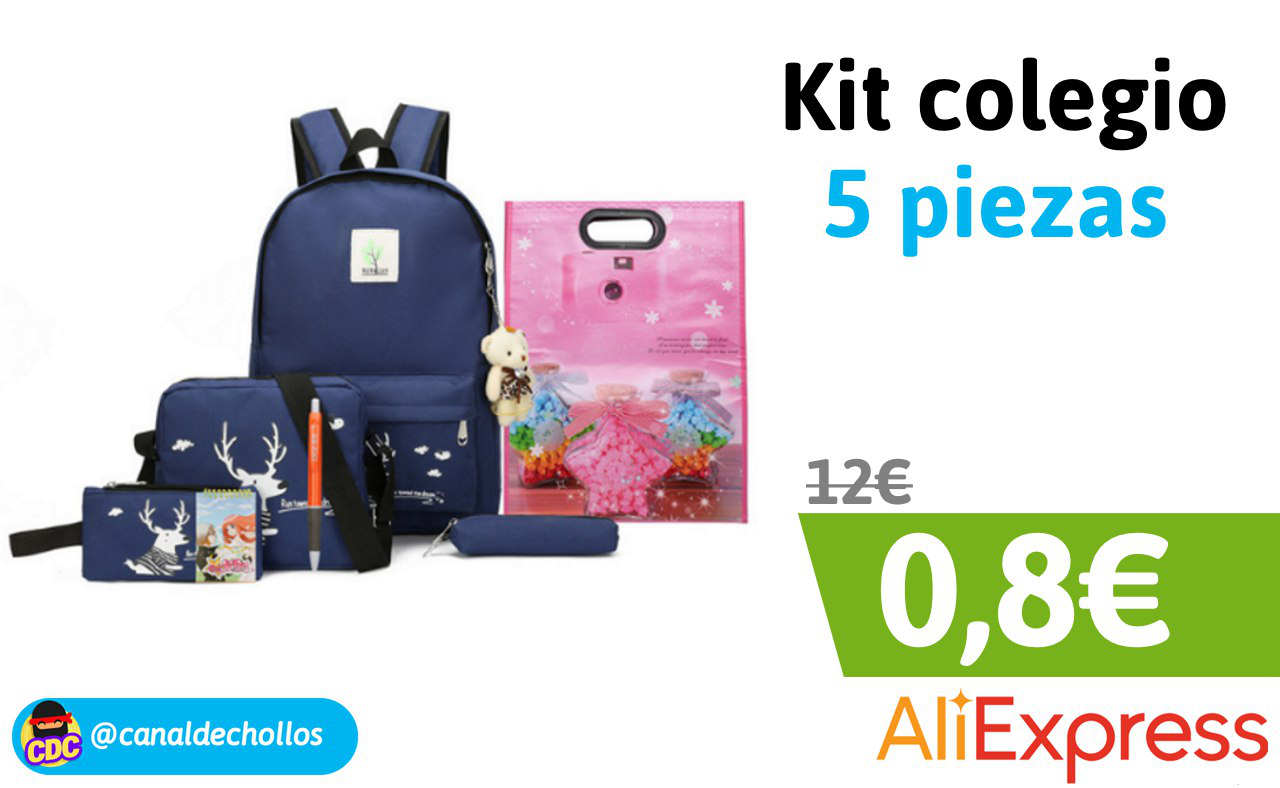 Mochila y accesorios para el colegio solo 0,88 €