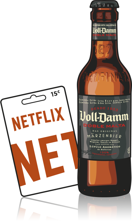 15€ de saldo para Netflix Gratis comprando 24 latas o botellines de cerveza Voll Damm