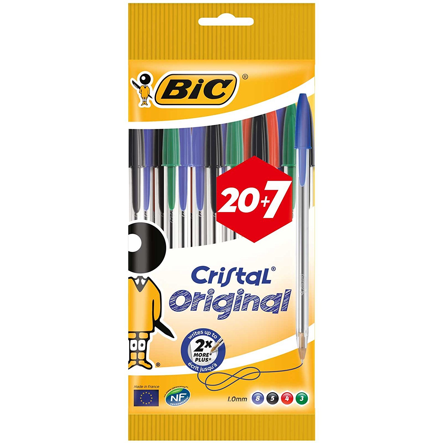 Pack de 20 + 7 bolígrafos BIC Cristal Original chollo plus