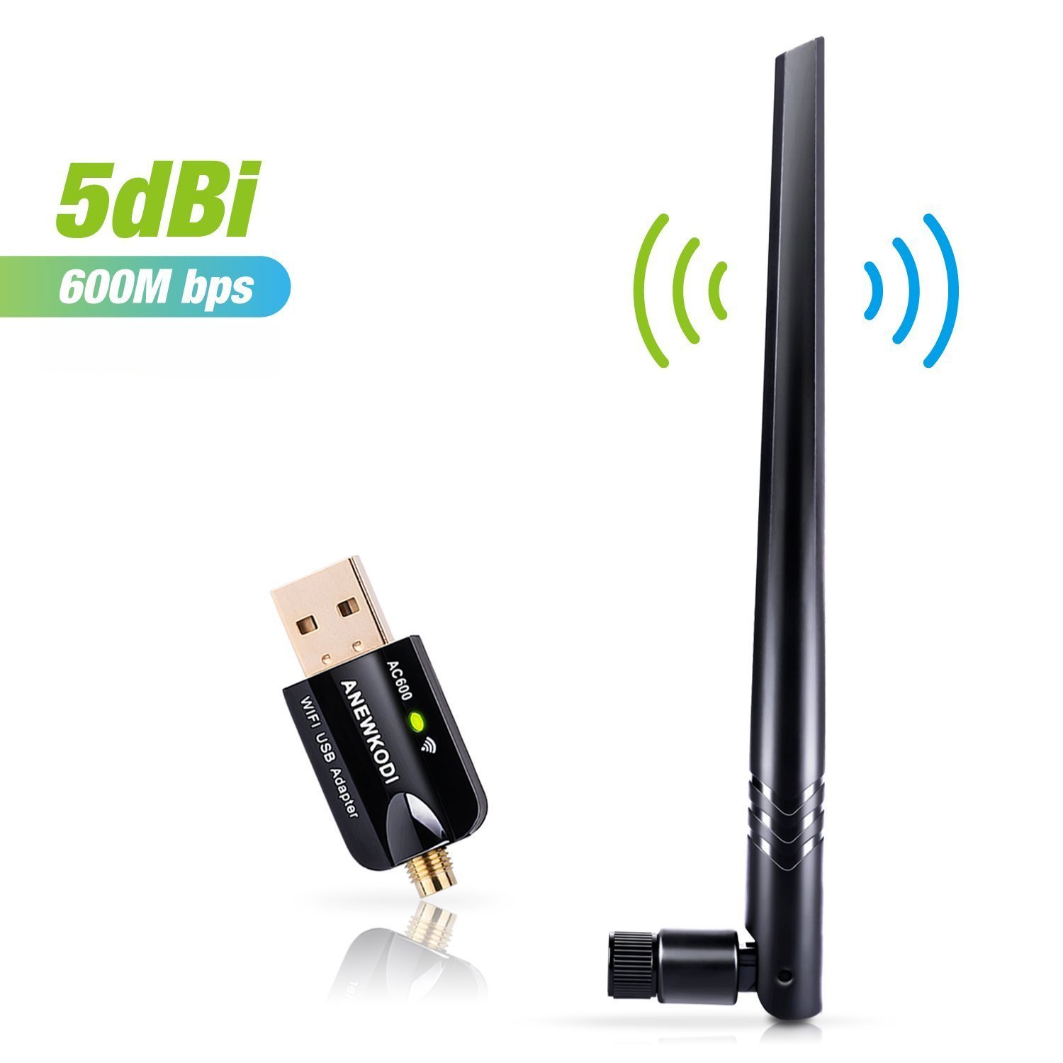 Adaptador USB WiFi Dual de 600 Mbps