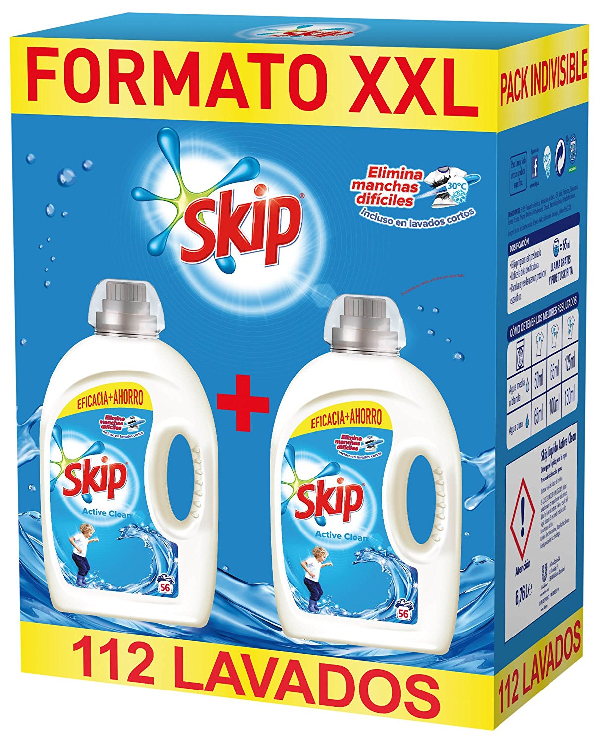 2 Botellas de detergente Skip Active clean
