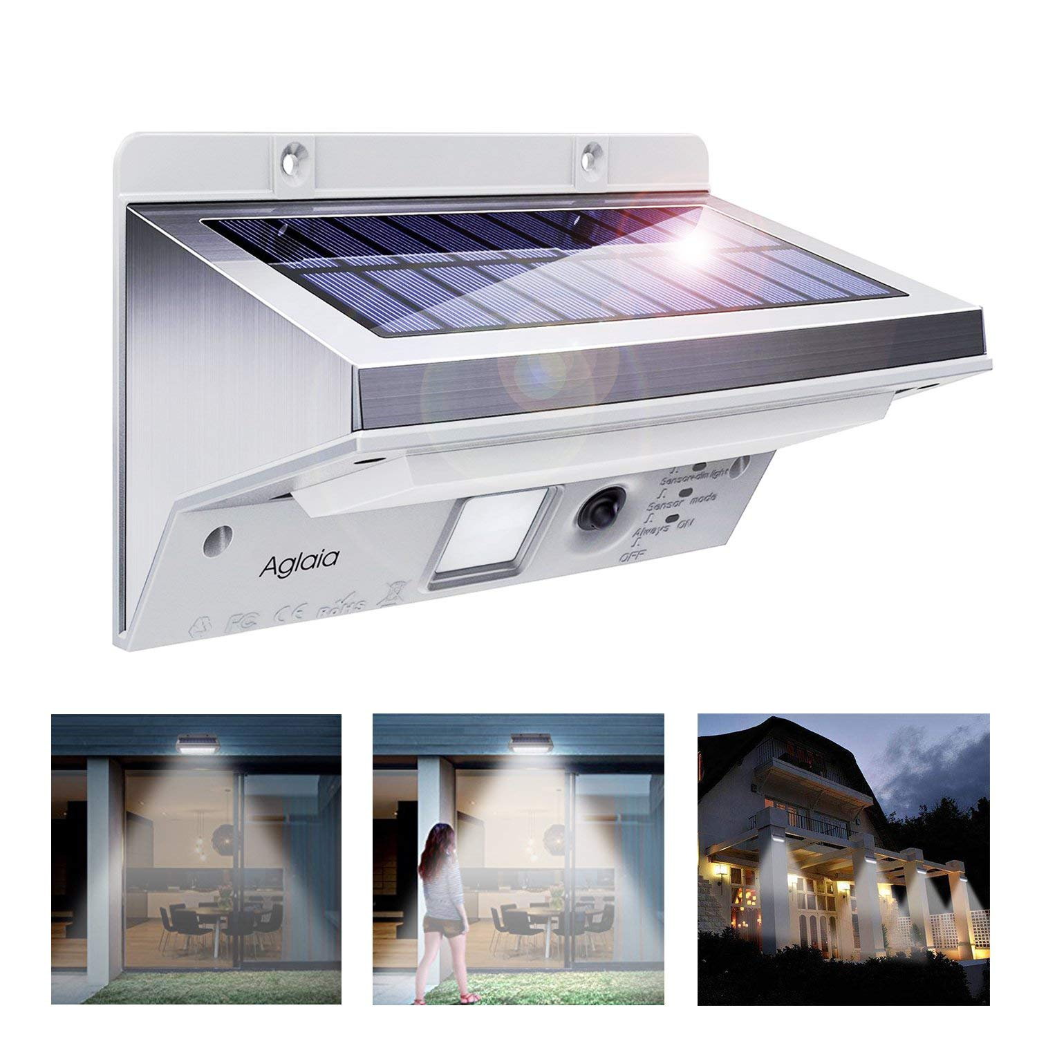 Lámpara de pared con luz solar