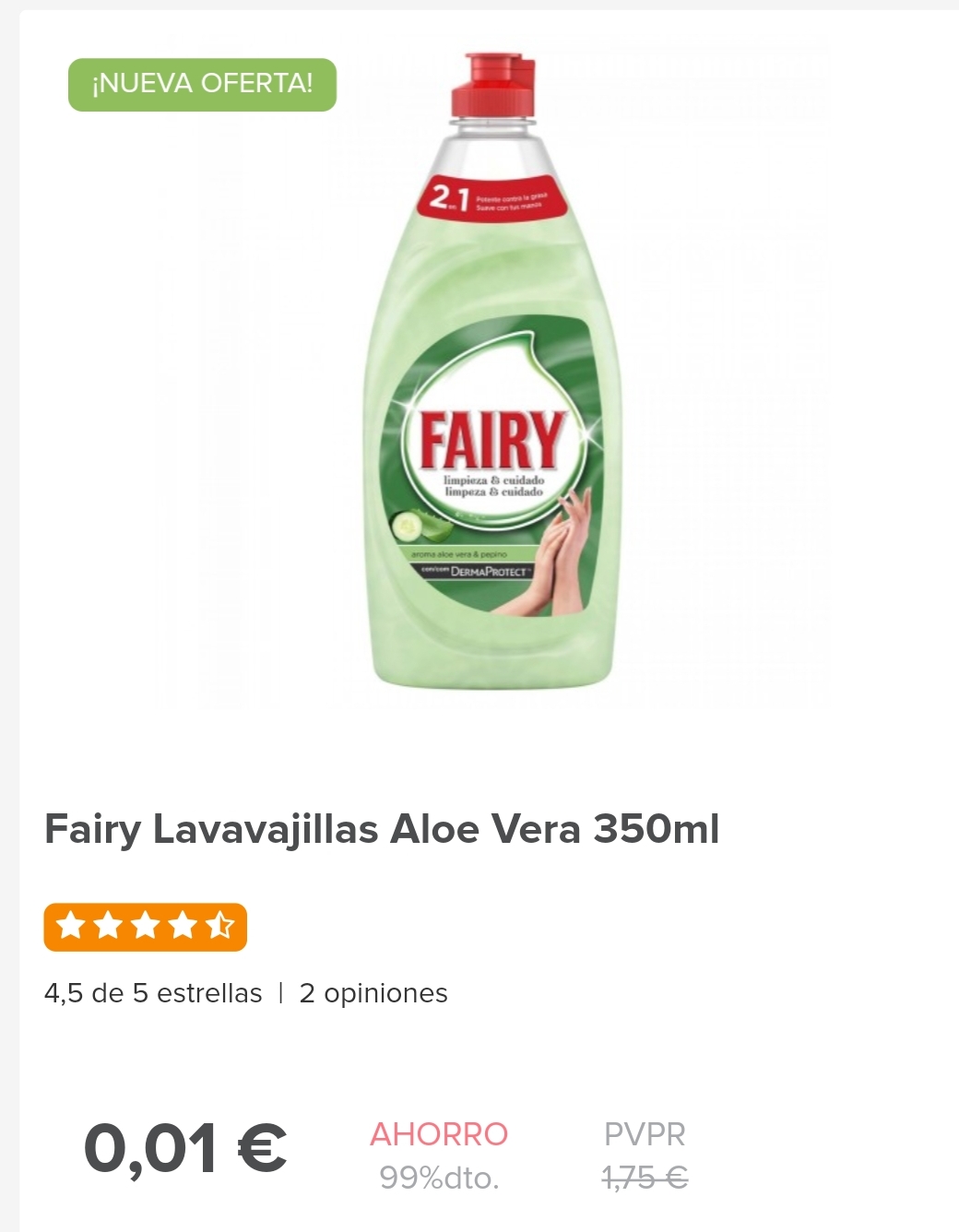 Fairy aloe vera 350ml