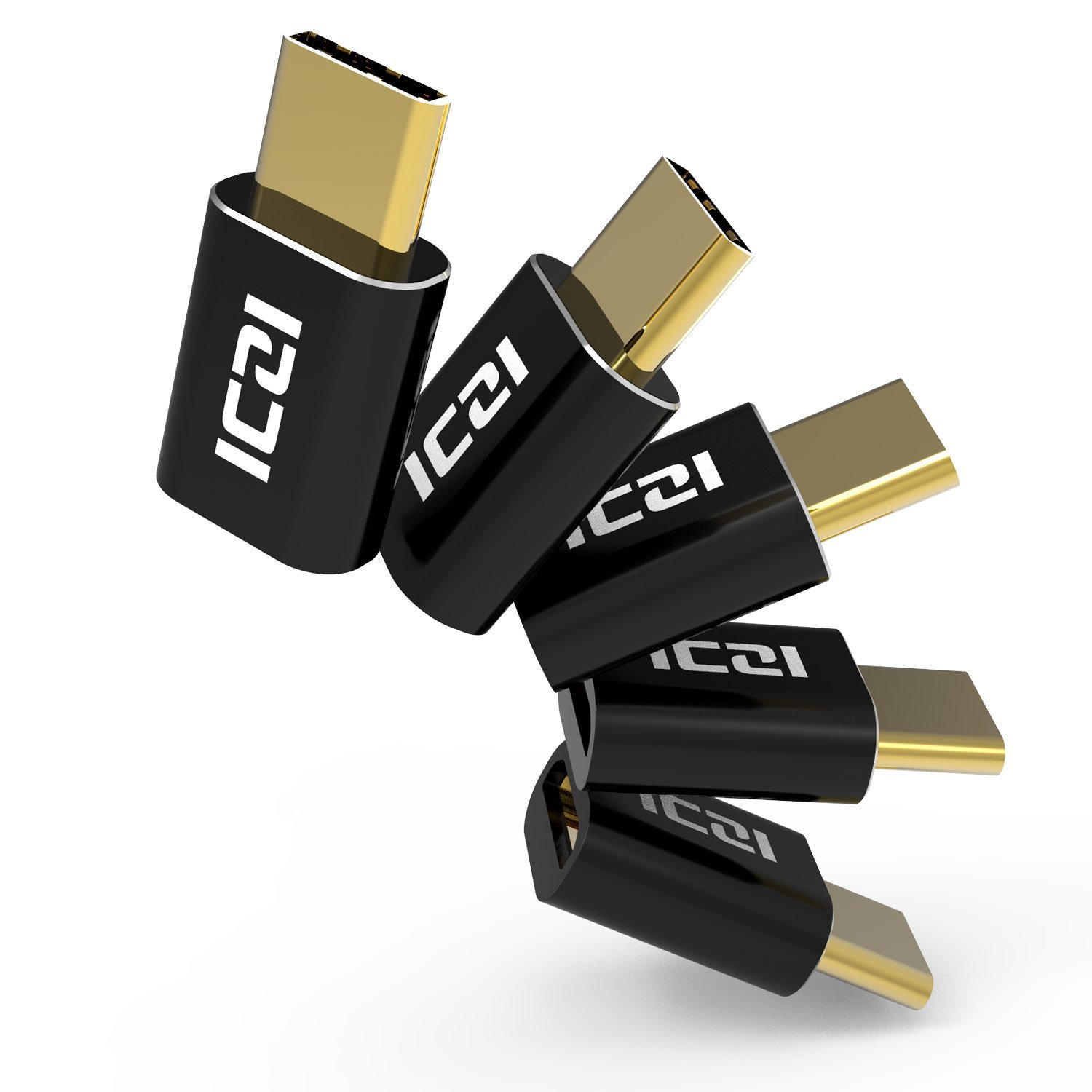 Pack de 5 adaptadores Iczi Micro USB a USB tipo C con tecnología OTG