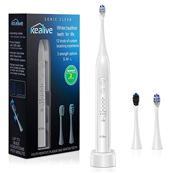 Kealive Cepillo de dientes eléctrico recargable, 36.000 oscilaciones por minuto