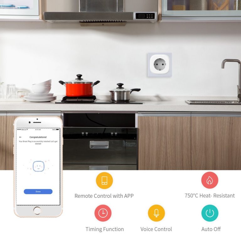 2 enchufes inteligentes wifi con control de consumo eléctrico compatibles con Alexa, Google assistant