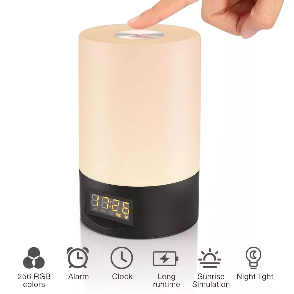 Lámpara RGB táctil Zanbase con despertador. Lámpara RGB táctil Zanbase con despertador.
