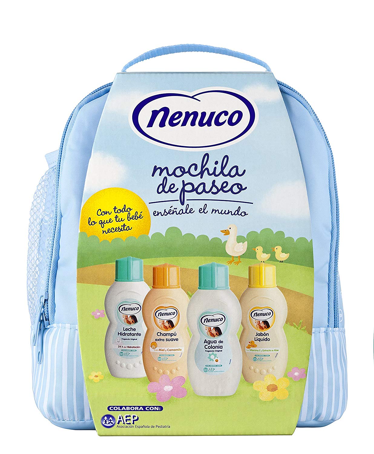 Nenuco pack regalo Bebé Mochila de Paseo Azul 4 x 200ml