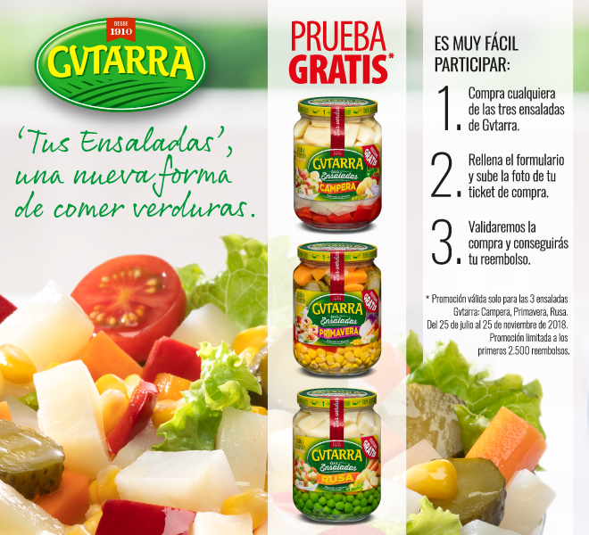 Prueba GRATIS las ensaladas Gvtarra