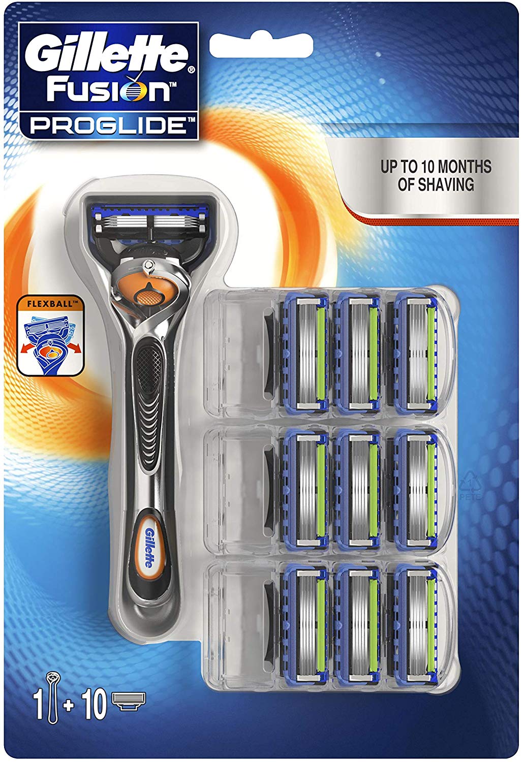 Gillette Fusion ProGlide - Maquinilla de afeitar con FlexBall (10 recambios)