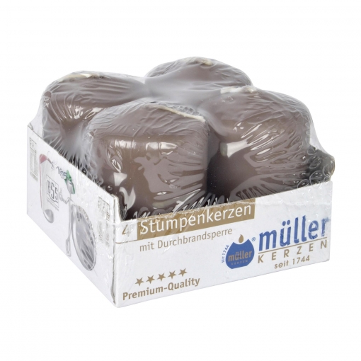 Set de 4 Velas en Taco 6,2cm Gris