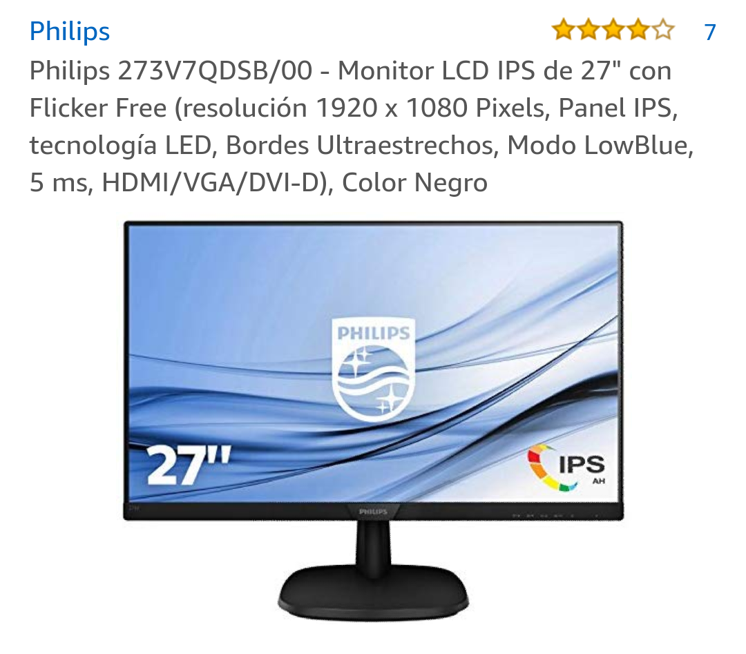 Philips 273V7QDSB/00 - Monitor LCD IPS 27"