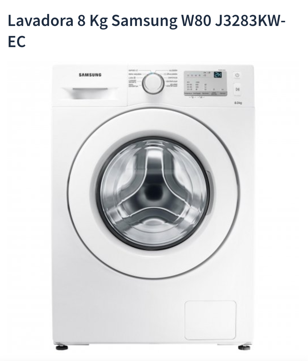 Lavadora 8 Kg Samsung W80 J3283KW-EC