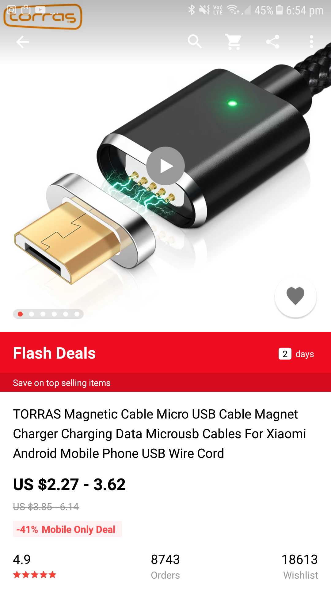 Cable magnetico micro usb