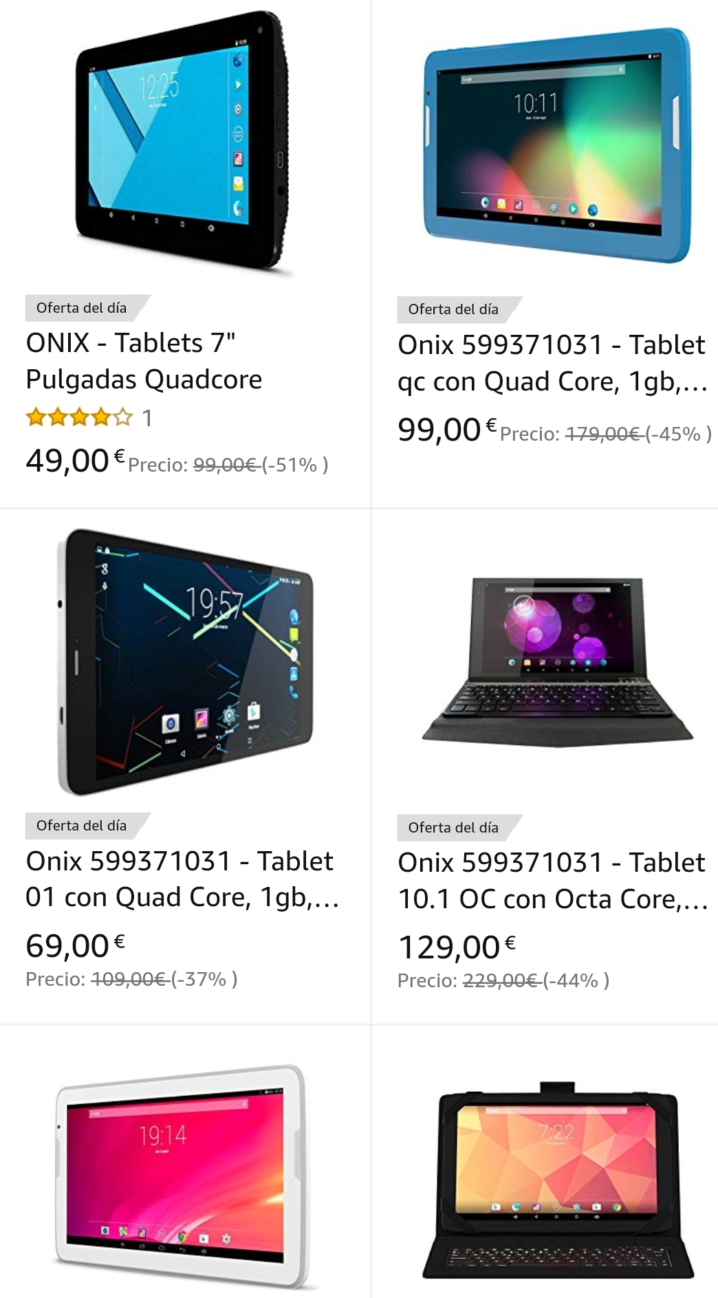Hasta un 50% en selección  tablet Onix