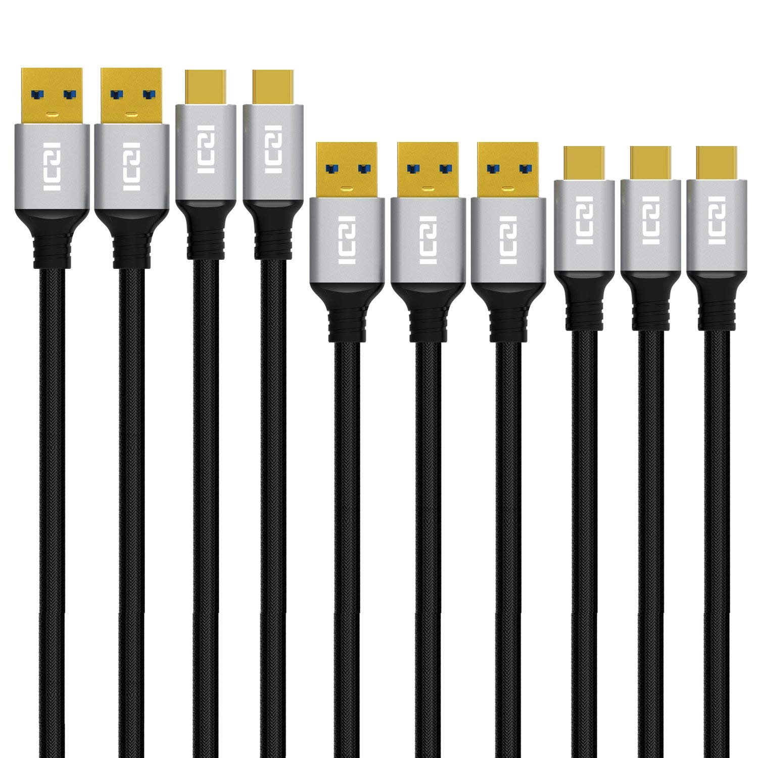 Pack de 5 cables USB Tipo C reforzados