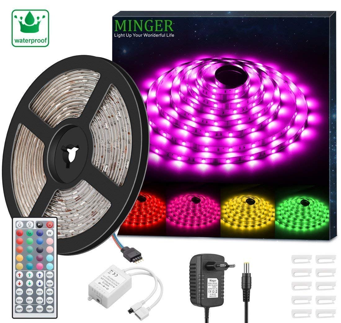 Tira LED 5m, Minger Kit Tira de Luz 150 LEDs