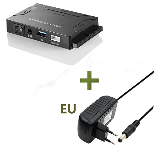 Adaptador convertidor IDES/SATA USB 3.0 a 4TB con interruptor de alimentación para SATA/IDE/SSD/HDD de 2.5"/3.5"