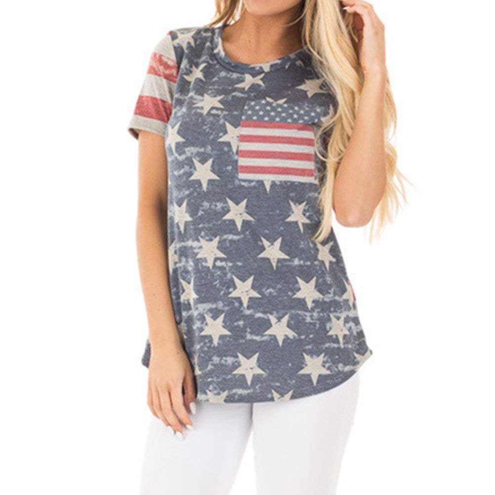 Camiseta modelo bandera Americana para mujer con un 50% de descuento