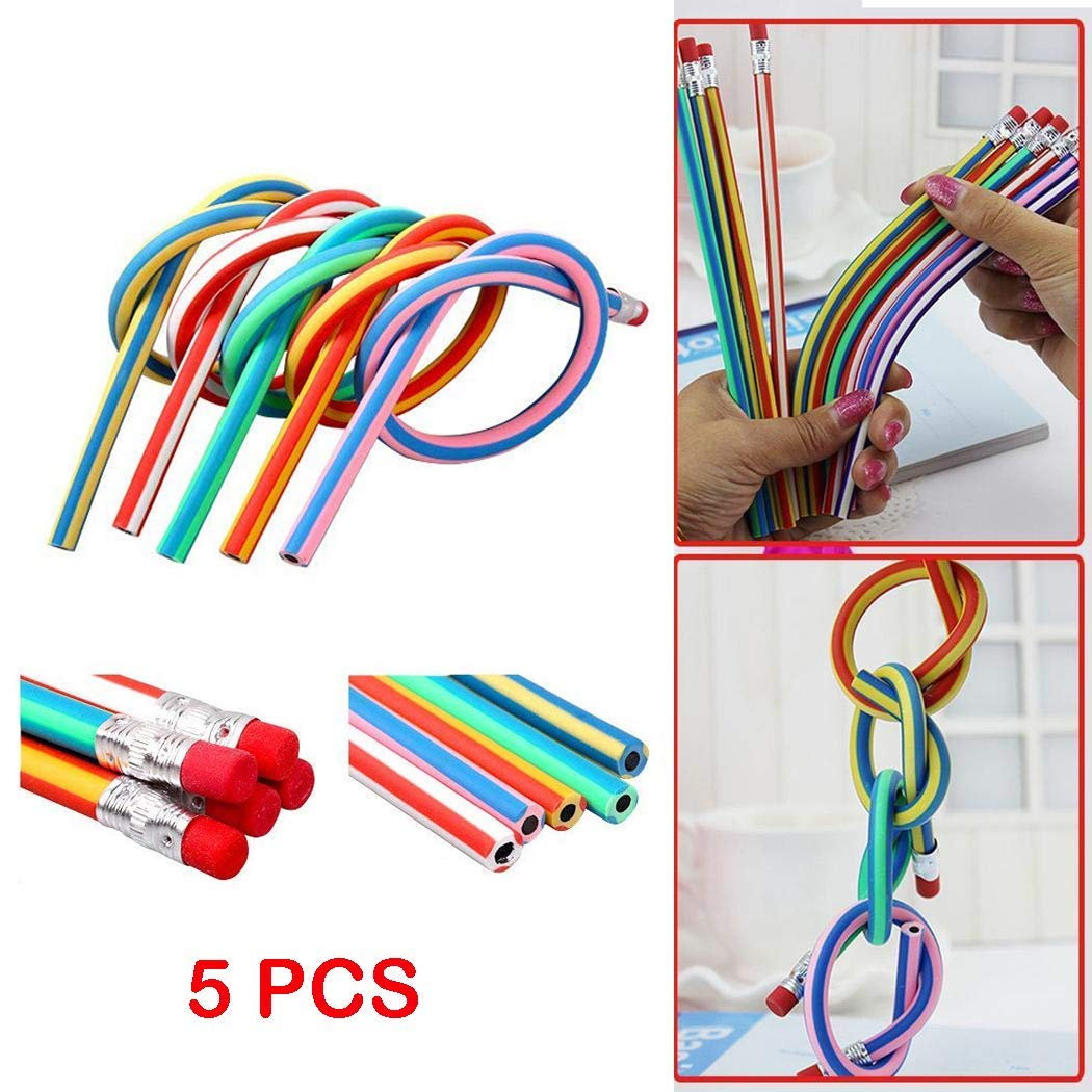 5 pcs Multicolor flexible lápiz, flexible lápiz para niños