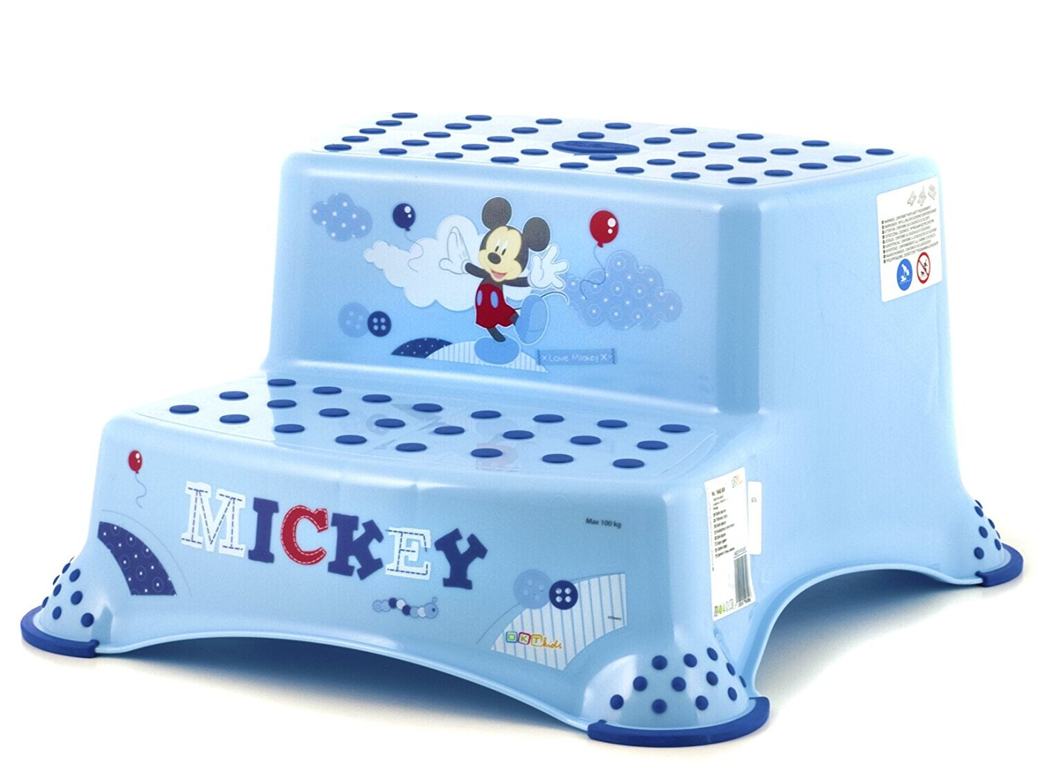 Plastimyr Mickey - Taburete con doble escalón, color azul