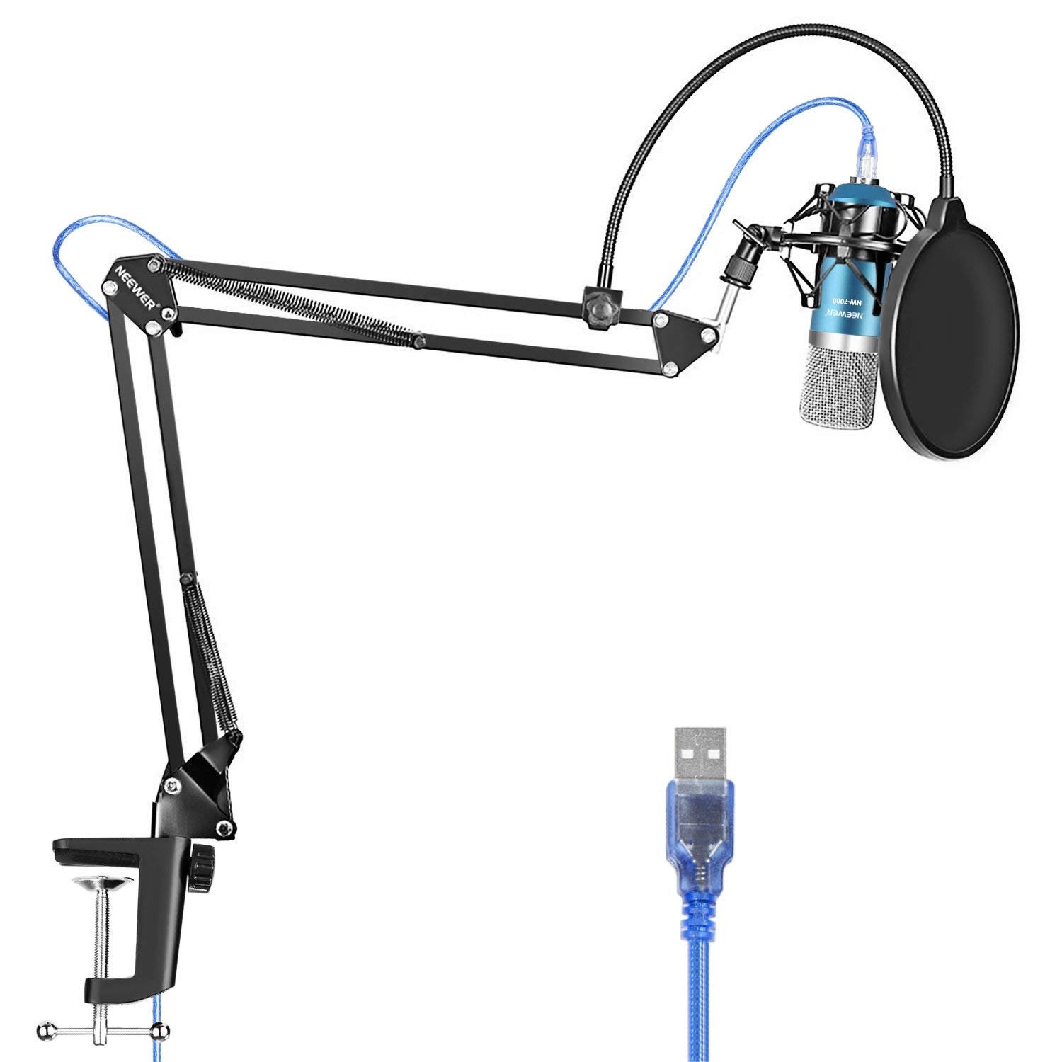 Micrófono Neewer con soporte y accesorios