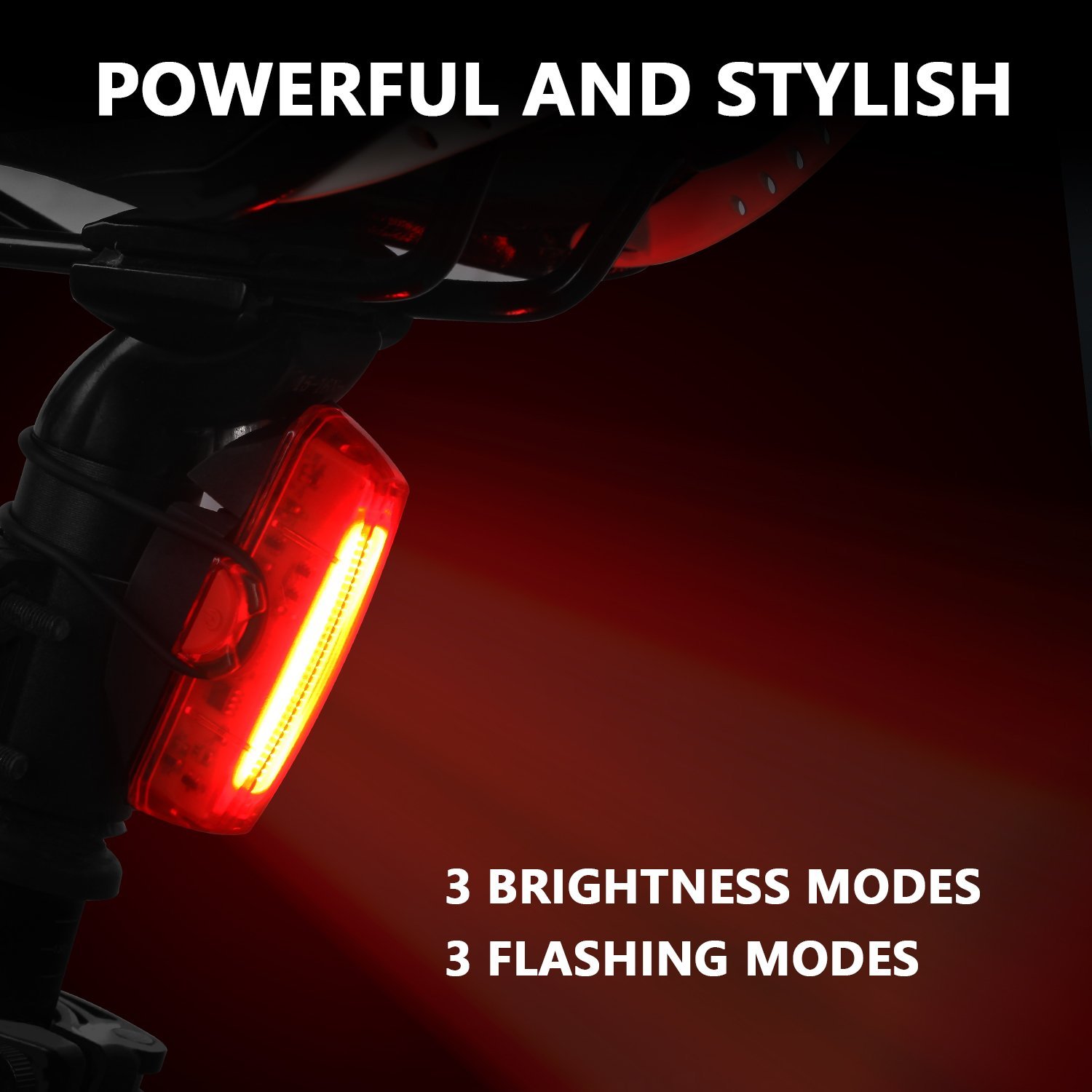 Luz impermeable para bicicletas GVDV (6 modos de luz y batería recargable)