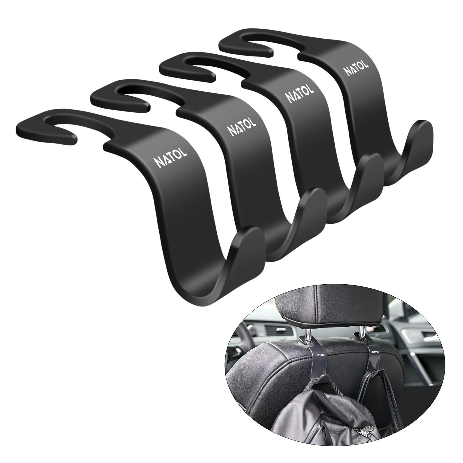 Gancho para Coche Resistentes y Duraderos 4 Piezas